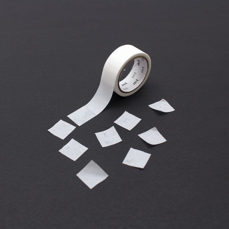 mt KakuKaku Washi Tape — White 15mm — rolled out on paper
