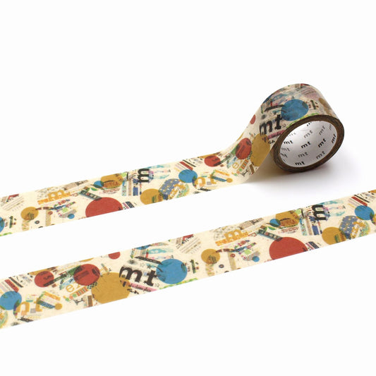 mt Upcyle Washi Tape — Upcycle Poster Collage Dot — roll front
