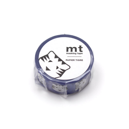 mt x Papier Tigre Washi Tape — Blue — roll front