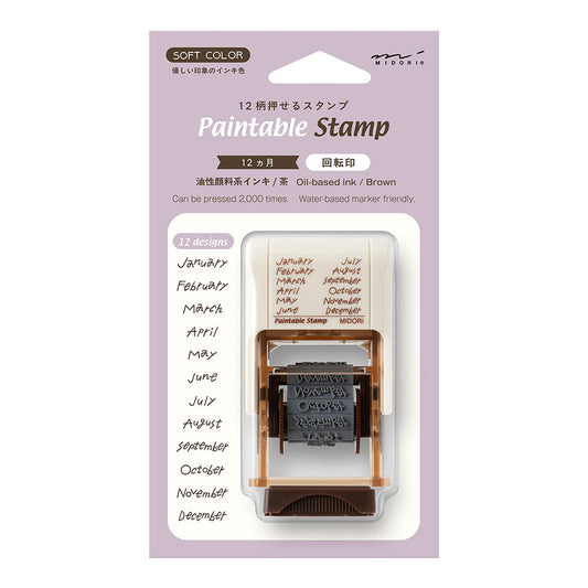 Midori Paintable Rotating Stamp Soft Color - 12 Months Brown