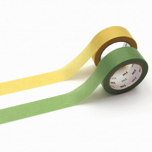 mt Upcycle Tape — Pastel Lemon x Light Green — roll front