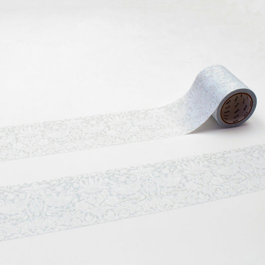 mt x Morris & Co. Washi Tape — Pure Strawberry Thief — roll front