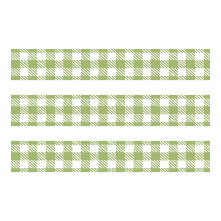 mt 1P Washi Tape — Stripe Checkered Light Moss Green — with packaging