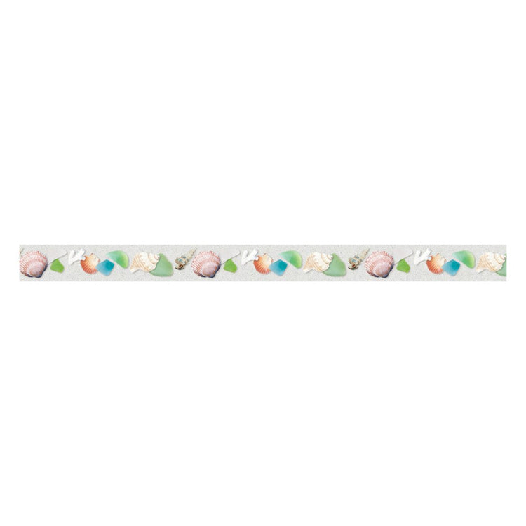 mt EX Washi Tape — Sea Glass and Shells — rolled out on paper