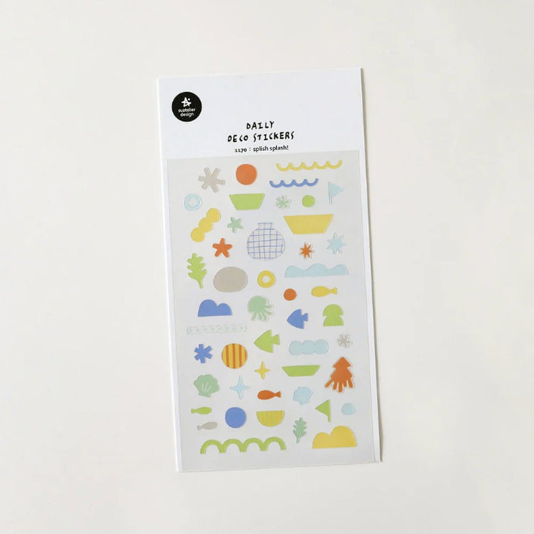 Suatelier Daily Deco Sticker — Splish Splash! — with packaging