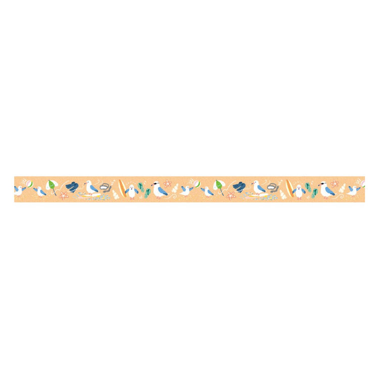 mt EX Washi Tape — Summer Black-tailed Gull — rolled out on paper