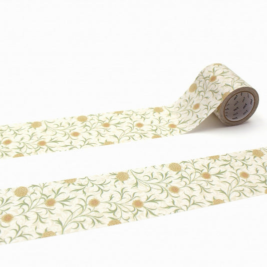 mt x Morris & Co. Washi Tape — Scroll and Flower — roll front