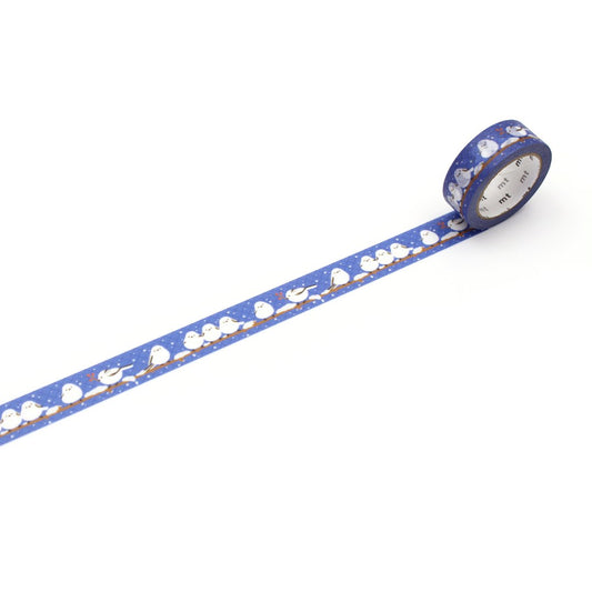 mt EX Washi Tape — Long-Tailed Tit Winter — pattern detail