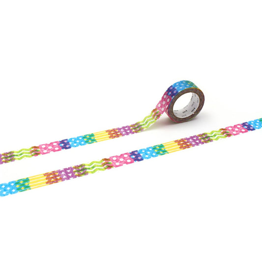 mt 1P Kamoi Washi Tape — Sheer Marker Pattern — roll front