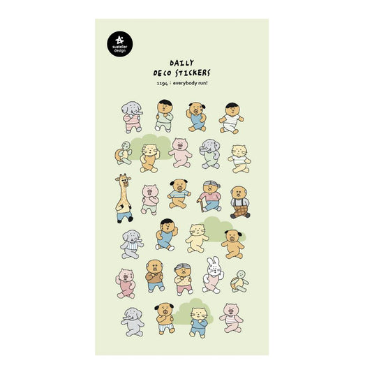 Suatelier Daily Deco Sticker — everybody run! — sheet front