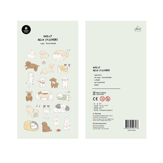 Suatelier Daily Deco Sticker — furry friends — sticker detail