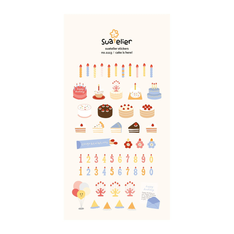 Suatelier Sticker — Cake Is Here! — sheet front