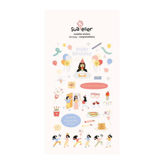 Suatelier Sticker — Congratulations — sheet front