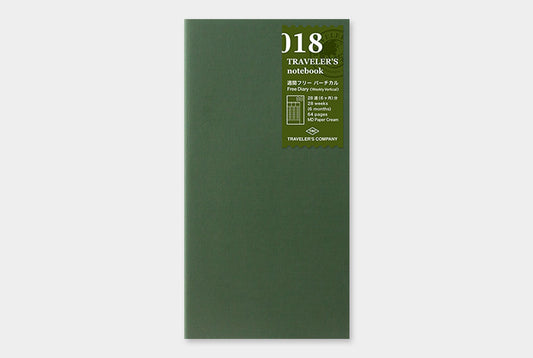Traveler's Notebook Refill 018 (Regular Size) - Weekly Vertical Diary — front view