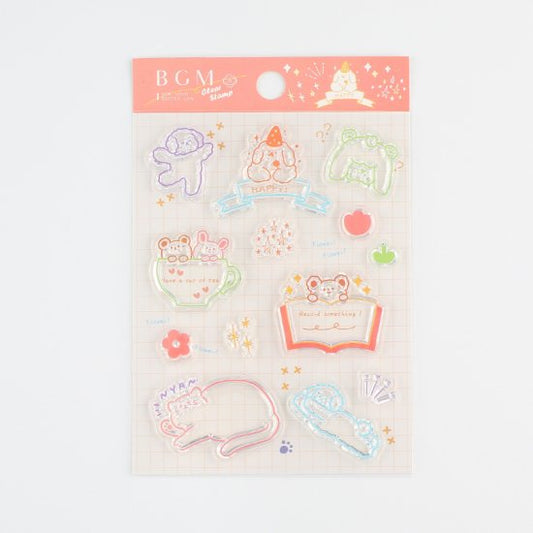 BGM Clear Stamp — Fluffy Land — stamp front