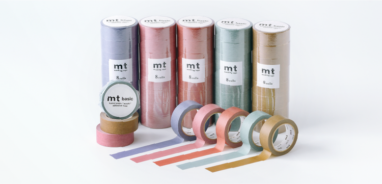 mt Basic Washi Tape — Reddish Brown — roll side view