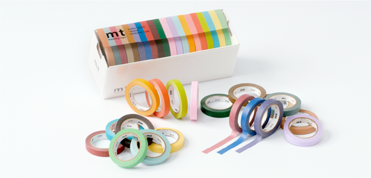 mt 20P Washi Tape — Light and Muted Color — roll front