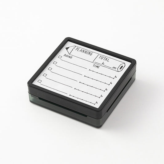 Midori Pre-inked Paintable Stamp — Planning — stamped impression