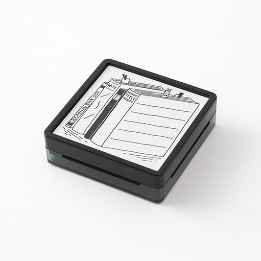Midori Pre-inked Paintable Stamp — Book — stamped impression