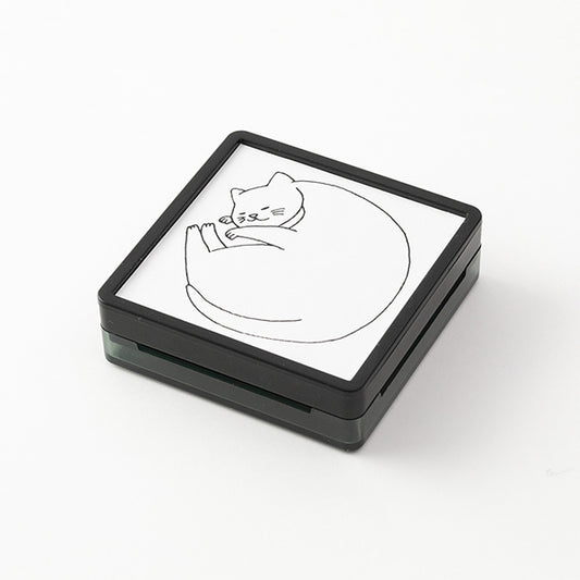 Midori Pre-inked Paintable Stamp — Cat — stamped impression