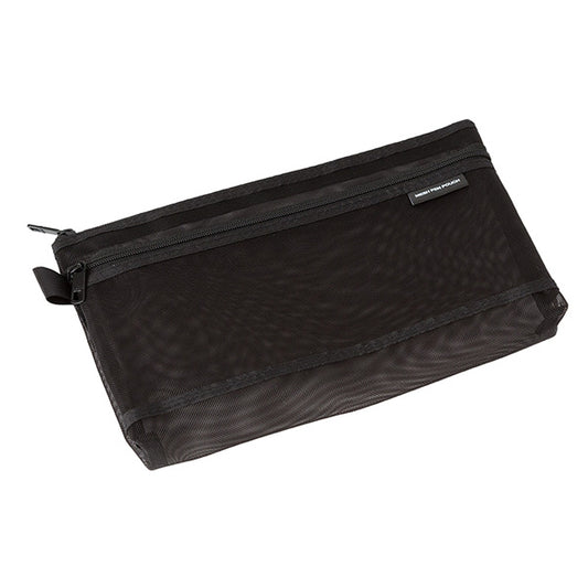 Midori Mesh Pen Pouch — Black — detail view