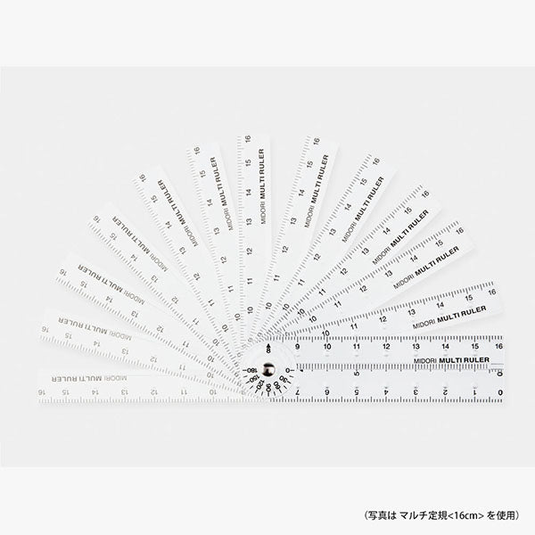 Midori Multi Ruler <50cm> — Clear — flat lay