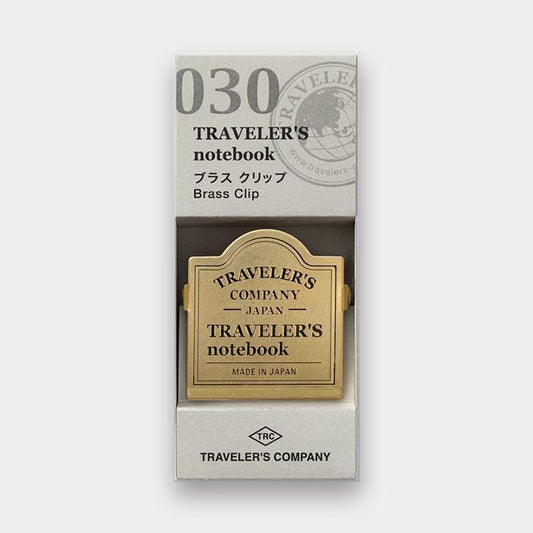 Traveler's Notebook Refill 030 (Regular Size) — Brass Clip TRC Logo — front view