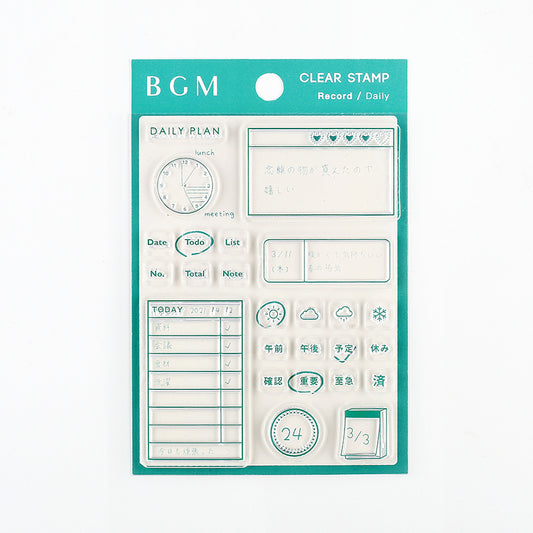 BGM Clear Stamp — Record / Daily — stamp front