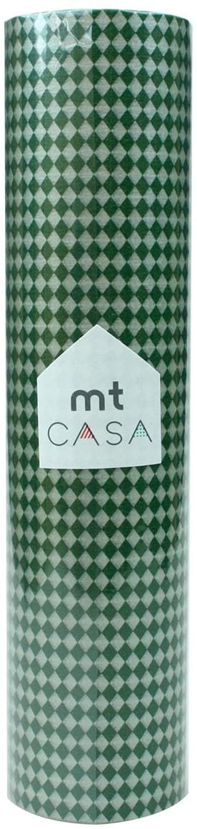 mt Casa 200mm Washi Tape — Diamond Viridian — roll front