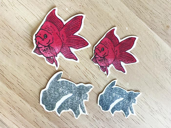 Classiky x Ugyokusha Goldfish Sticker — applied in a journal
