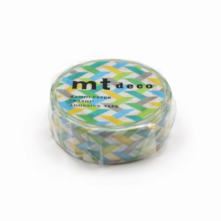 mt Deco Washi Tape — Slash Green — pattern detail