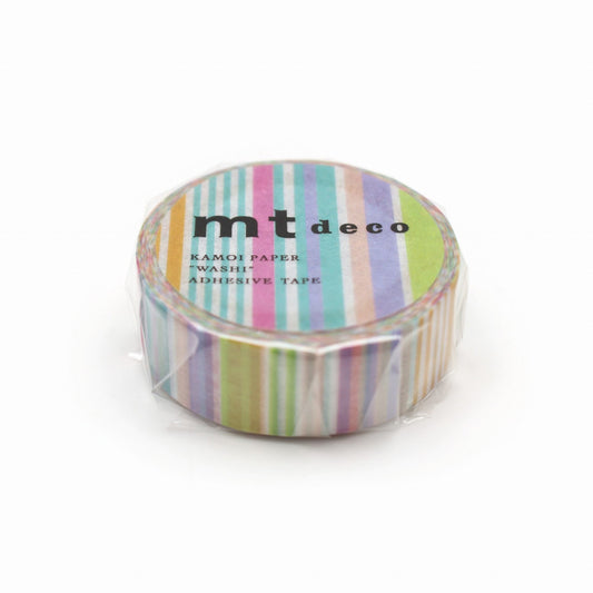 mt Deco Washi Tape — Multi Border Pastel — pattern detail