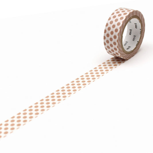 mt Deco Washi Tape — Dot Milk Tea — roll front