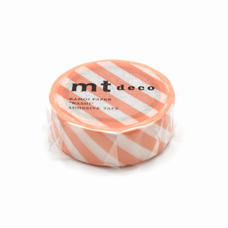 mt Deco Washi Tape — Stripe Salmon Pink — pattern detail