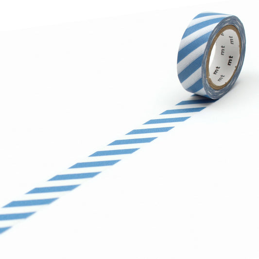 mt Deco Washi Tape — Stripe Grayish Sky — roll front