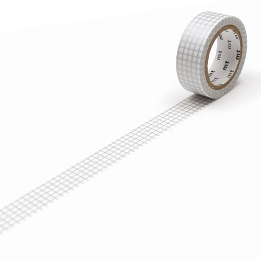 mt Deco Washi Tape — Hougan Silver 2 — roll front