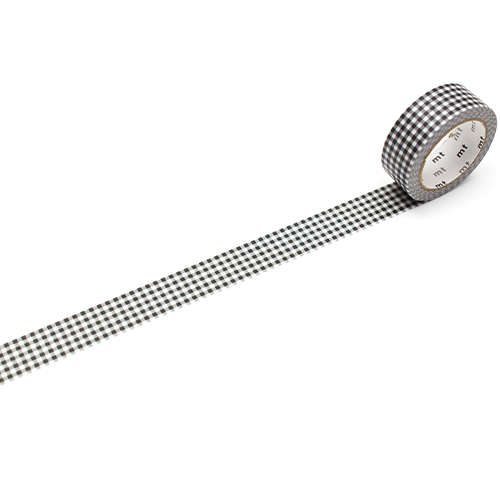 mt Deco Washi Tape — Delicate Black Checkered — roll front