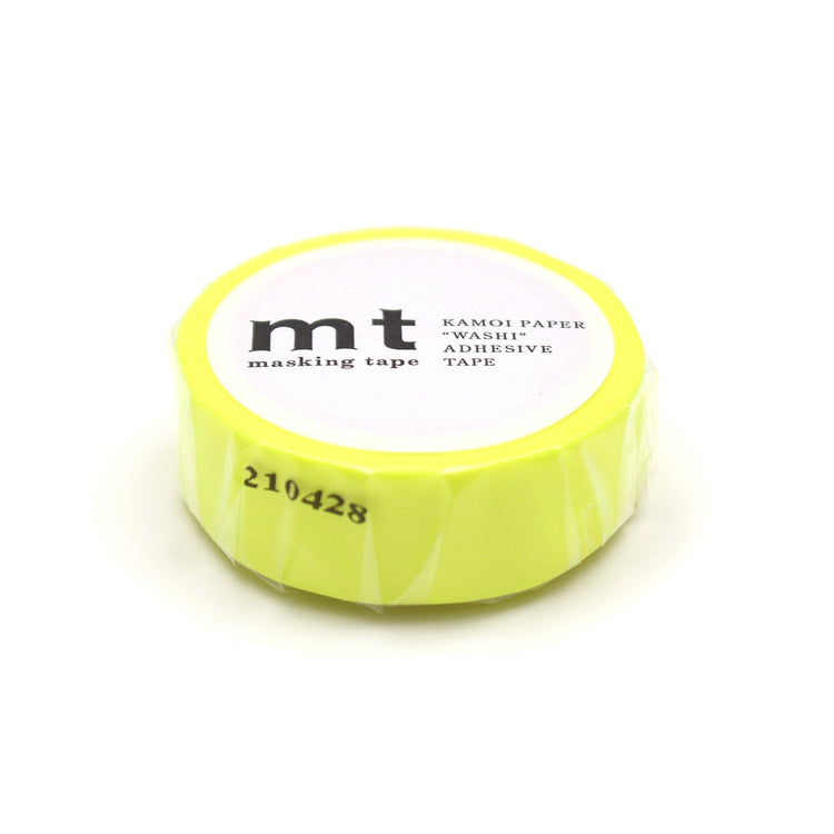 mt Basic Washi Tape — Shocking Yellow 7m — pattern detail