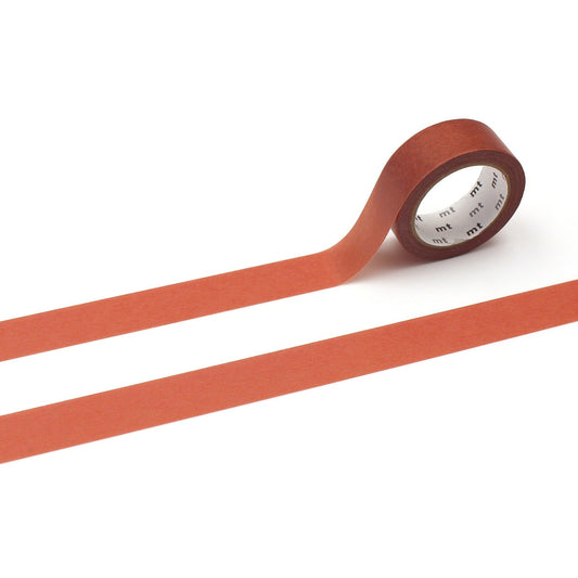 mt Basic Washi Tape — Reddish Brown — roll front