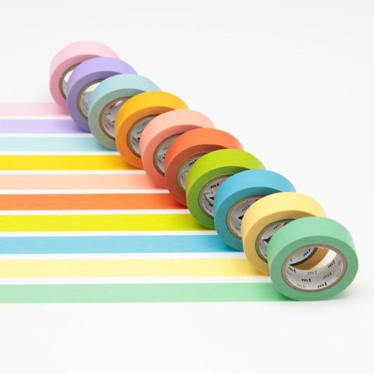 mt 10 Colours Washi Tape — Set Light (7m) — pattern detail