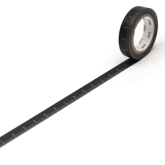mt EX Washi Tape — Black Ruler — roll front
