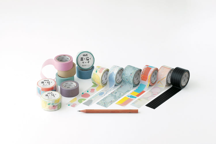 mt Kaku Kaku Write And Draw Washi Tape — Plants — roll side view