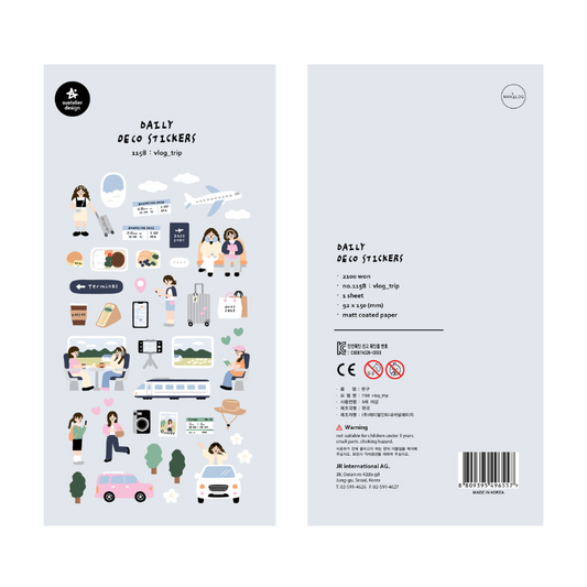 Suatelier Daily Deco Sticker — Vlog Trip — sheet front