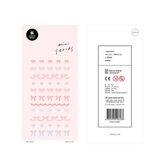 Suatelier Mini Series Sticker — Deco.13 Ribbon — sheet front