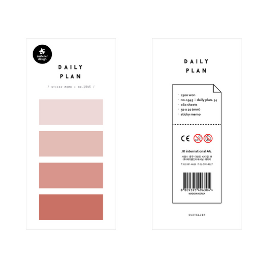 Suatelier Sticky Memo — Daily Plan 34 — front view