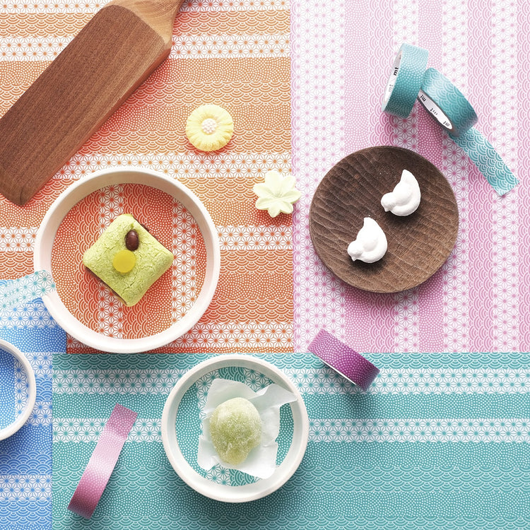 mt Deco Washi Tape — Asanoha Hisui — with packaging