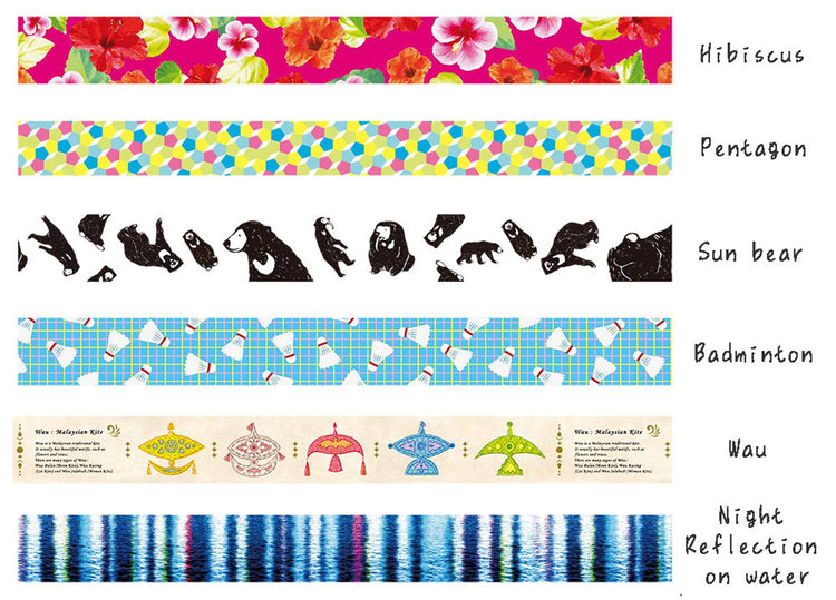 mt Expo KL Limited Edition Washi Tape — Badminton — pattern detail