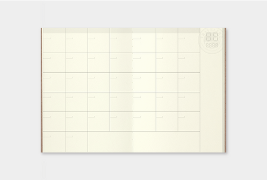 Traveler's Notebook Refill 006 (Passport Size) — Monthly Diary — in use