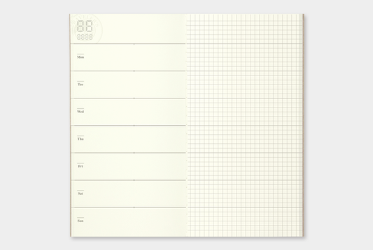 Traveler's Notebook Refill 019 (Regular Size) — Weekly Diary + Memo — in use