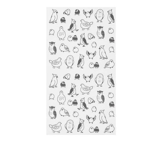 Midori Notebook Sticker — Talking Birds — sticker detail